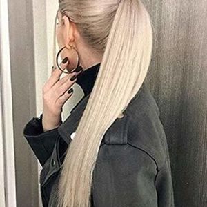 Ash Blonde Wrap Ponytail